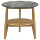 Bradley Round SmartTop End Side Table Grey and Natural