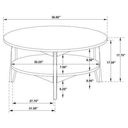 Bradley Round SmartTop™ Cocktail Coffee Table Grey and Natural