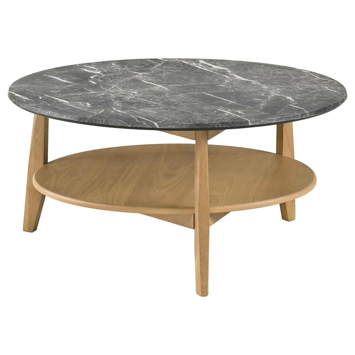 Bradley Round SmartTop™ Cocktail Coffee Table Grey and Natural