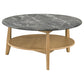 Bradley 2-Piece Round SmartTop Coffee Table Set Grey and Natural