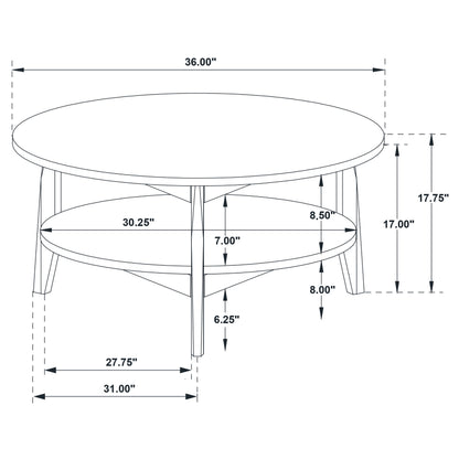 Bradley Round SmartTop™ Cocktail Coffee Table Smokey Grey and Dark Brown