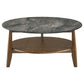Bradley 2-Piece Round SmartTop Coffee Table Set Smokey Grey and Brown