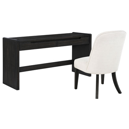 Leandro 2-drawer Home Office Writing Desk Burnished Black