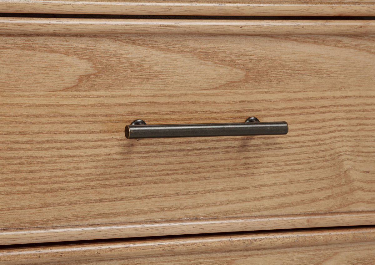 Vermes 66-inch 7-drawer Computer Desk with Power Outlet Light Ash