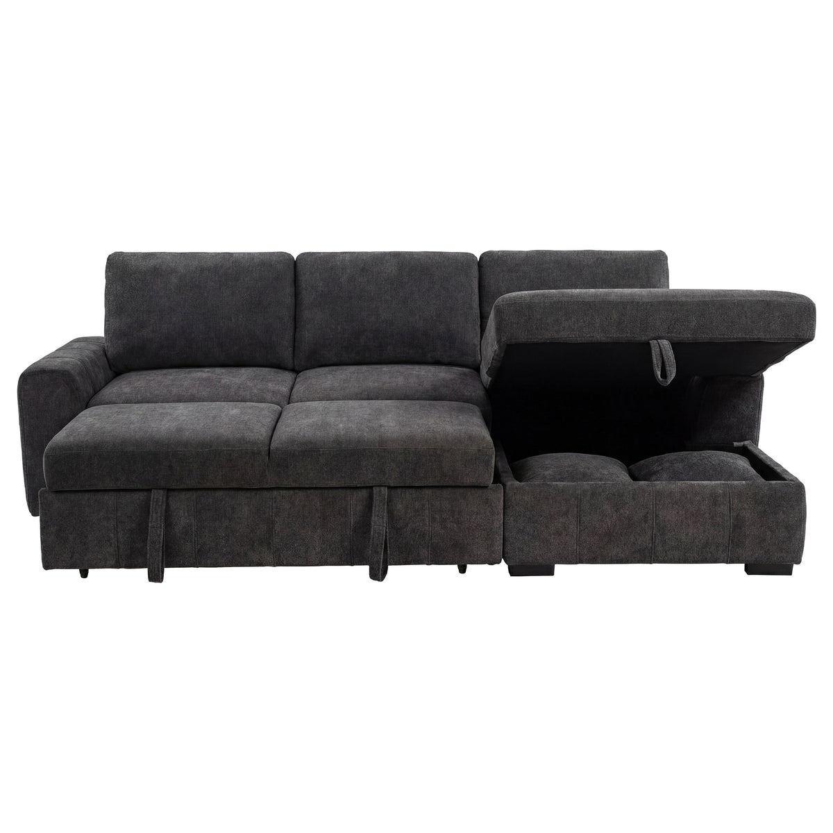 Pastrana Upholstered Sleeper Sectional Sofa RAF Chaise Grey