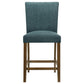 Paxton 5-piece Round Glass Top Counter Height Dining Set Teal Blue