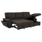 Demko Sleeper Sectional Sofa with Speaker and Storage Chaise Brown