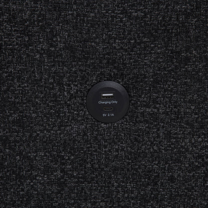 Demko Sleeper Sectional Sofa with Speaker and Storage Chaise Black