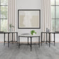 Hermas 3-piece Round Marble Coffee and End Table Set White