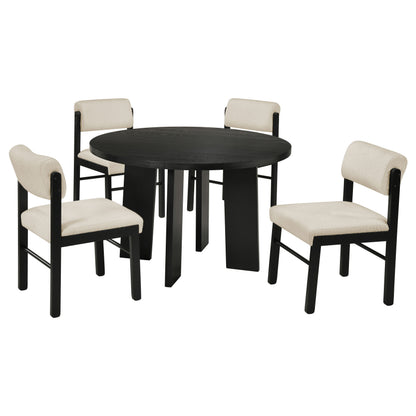 Strouse 5-piece Dining Set Cream and Black