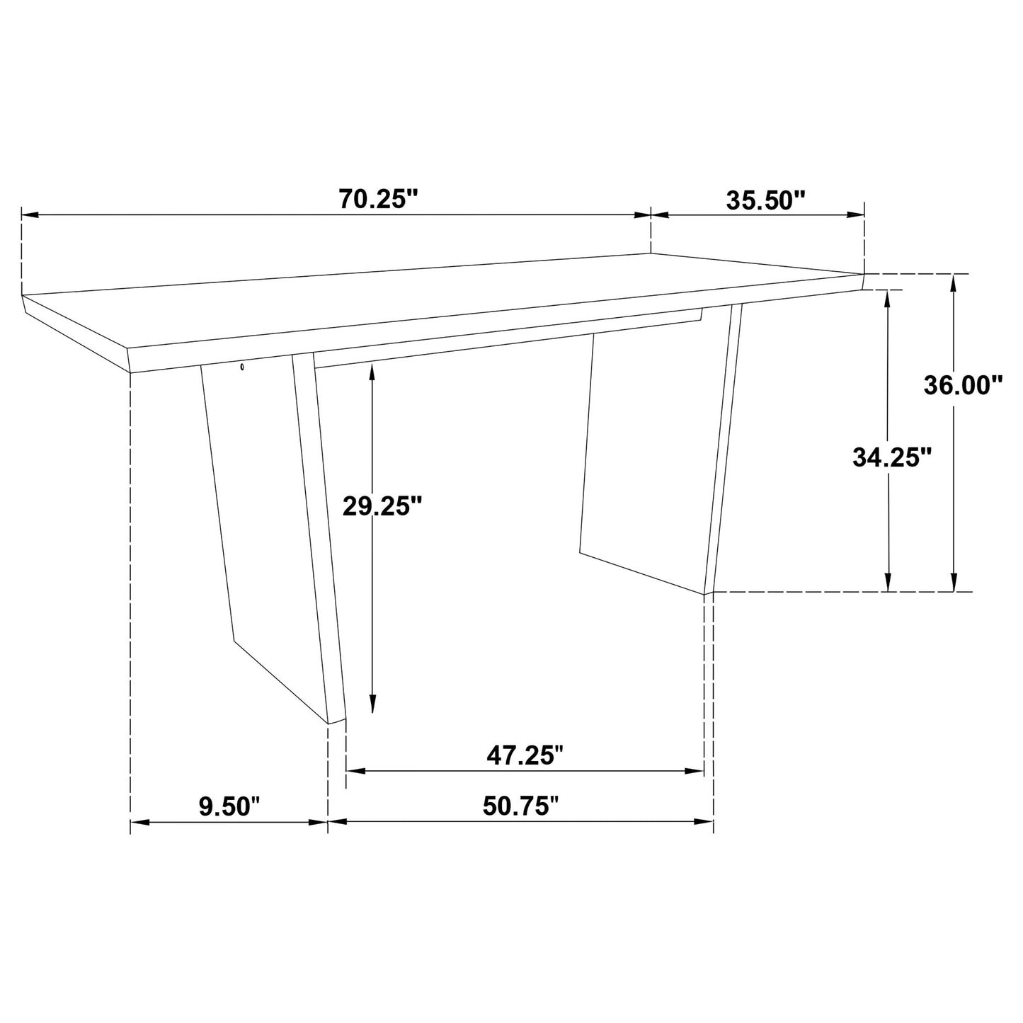 Decker 7-piece 70-inch Rectangular Counter Height Dining Set Black and Walnut