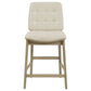 Redbridge Velvet Upholstered Counter Chair Cream and Natural Oak (Set of 2)
