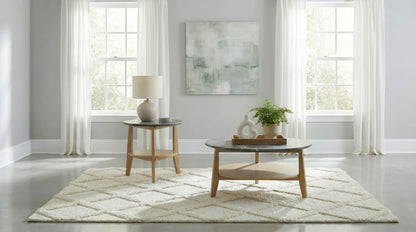 Bradley Round SmartTop™ Cocktail Coffee Table Grey and Natural