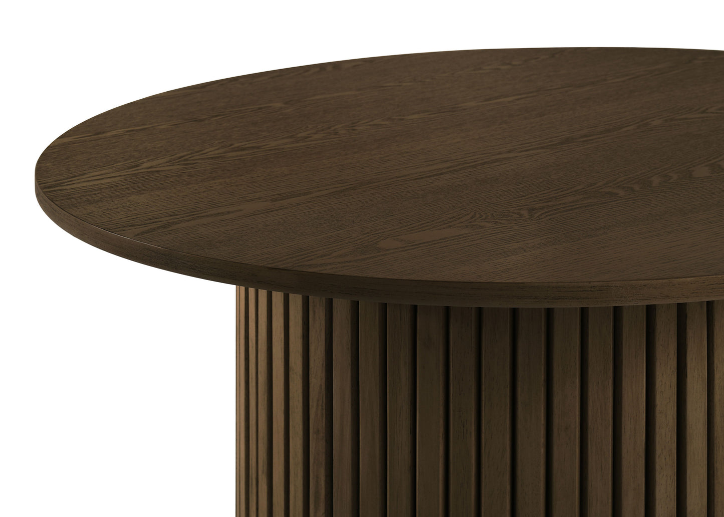 Hamlyn Round Fluted Occasional Cocktail Coffee Table Walnut