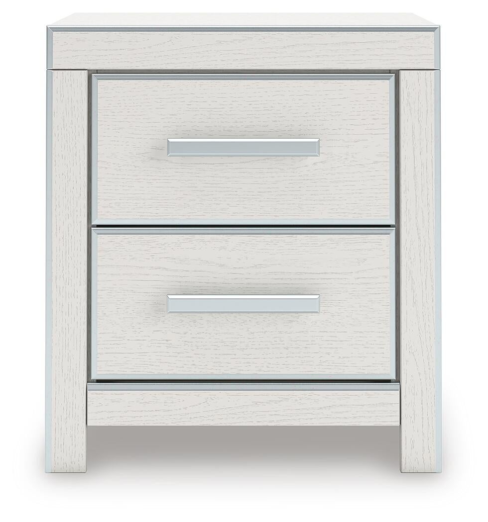 Zuraleus Queen Upholstered Panel Platform Storage Bed, Dresser, Mirror and Nightstand
