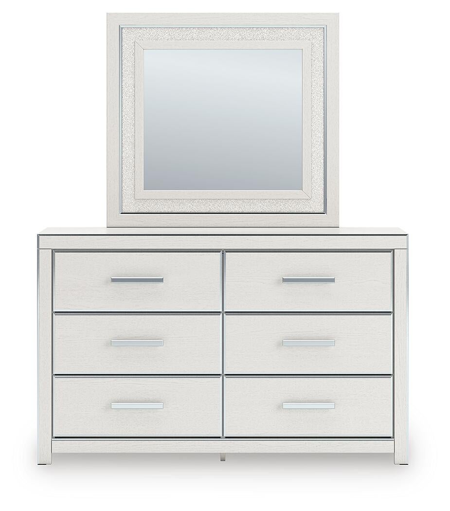 Zuraleus Queen Upholstered Panel Platform Bed, Dresser, Mirror, Chest and Nightstand