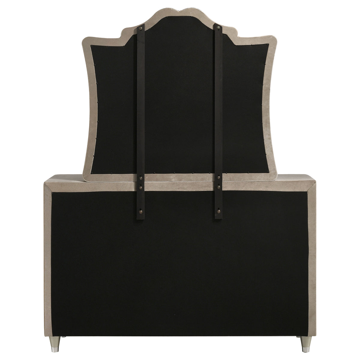 Antonella 7-drawer Upholstered Dresser with Mirror Ivory