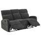 Hamilton Chenille Upholstered Manual Reclining Sofa Charcoal Grey