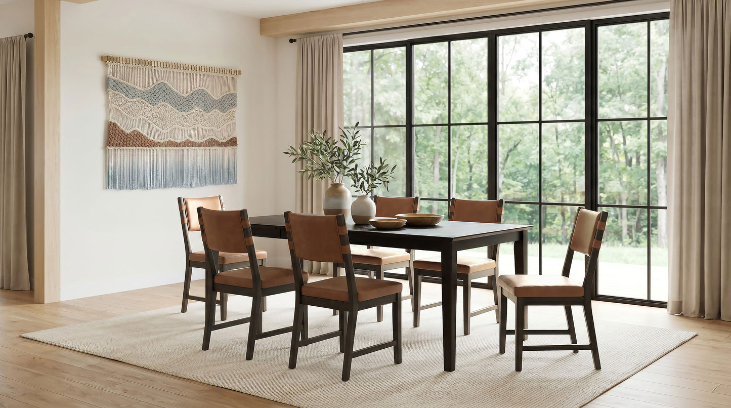 Tegan Faux Leather Upholstered Dining Side Chair Cognac (Set of 2)