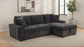 Pastrana Upholstered Sleeper Sectional Sofa RAF Chaise Grey