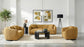 Aleisha Fabric Upholstered Loveseat Mustard Yellow