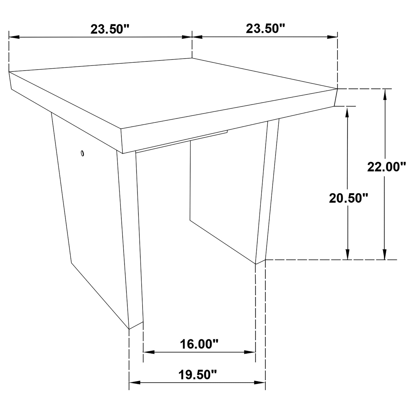 Decker Square Occasional Side End Table Natural Oak