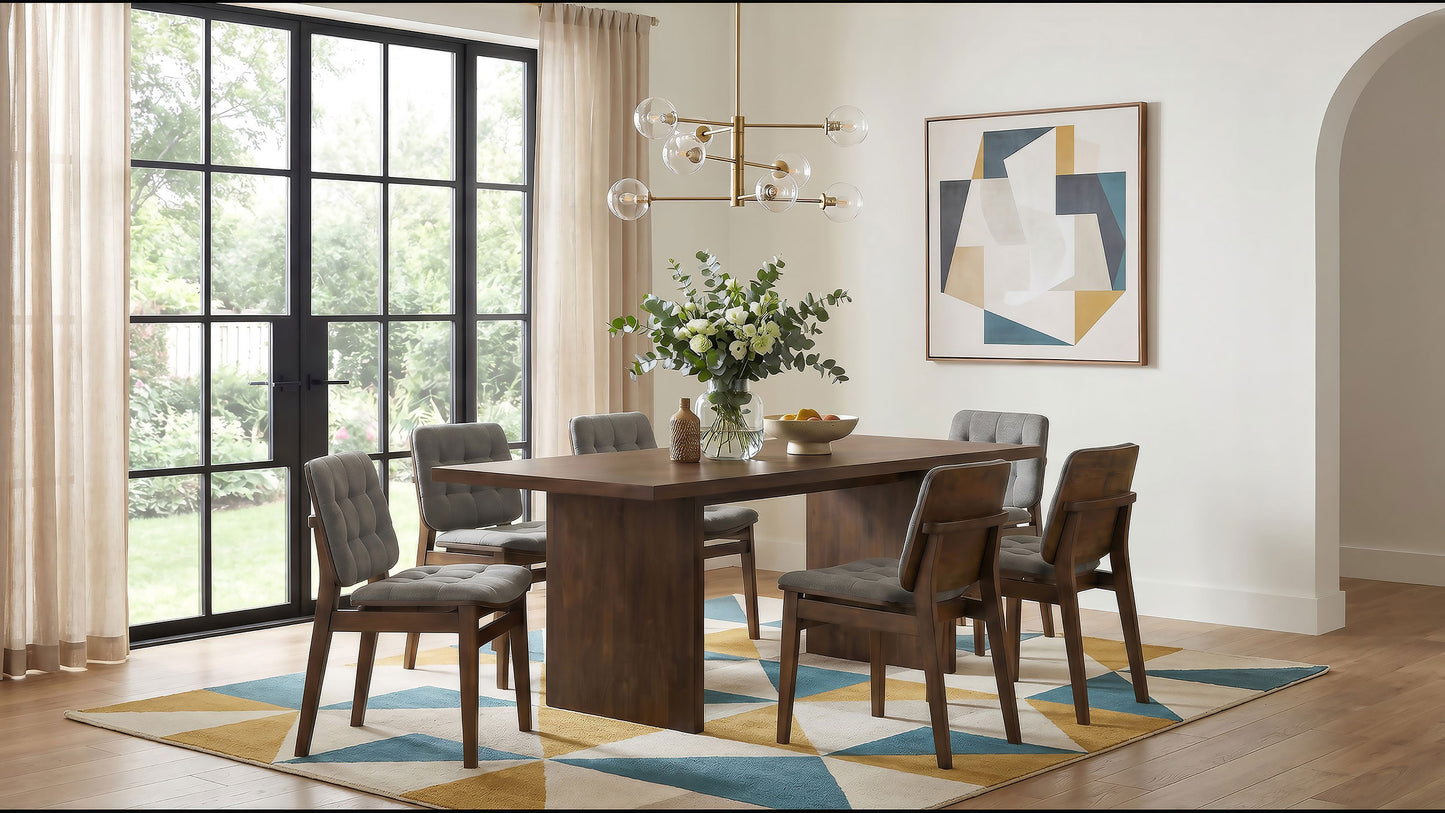 Redbridge Upholstered Side Chair Grey and Walnut (Set of 2)