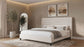 Leslie Upholstered Tufted California King Wingback Platform Bed Beige