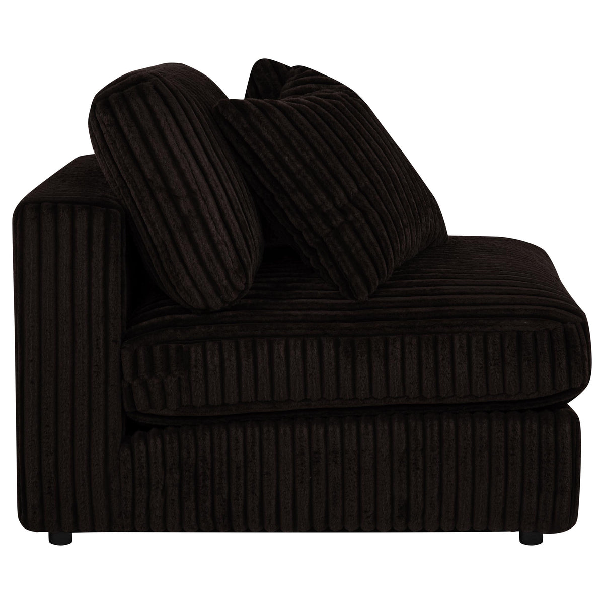 Blaine Corduroy Armless Chair with Reversible Cushions Chocolate Brown