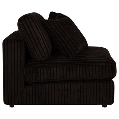 Blaine Corduroy Armless Chair with Reversible Cushions Chocolate Brown