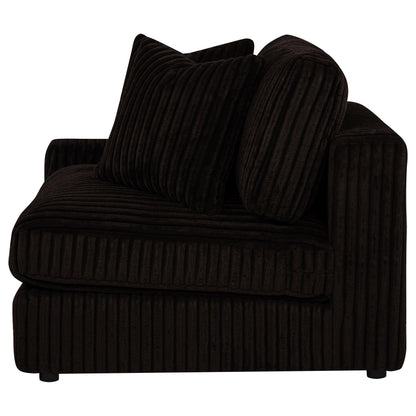 Blaine 2-Piece Corduroy Reversible Chaise Sectional Sofa Chocolate Brown