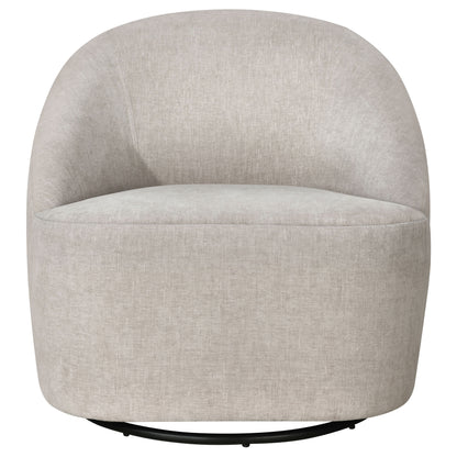 Leon Chenille Upholstered Swivel Accent Chair Greige