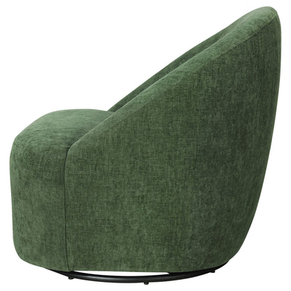 Leon Chenille Upholstered Swivel Accent Chair Green