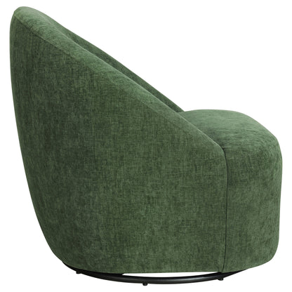 Leon Chenille Upholstered Swivel Accent Chair Green