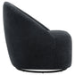 Leon Chenille Upholstered Swivel Accent Chair Black
