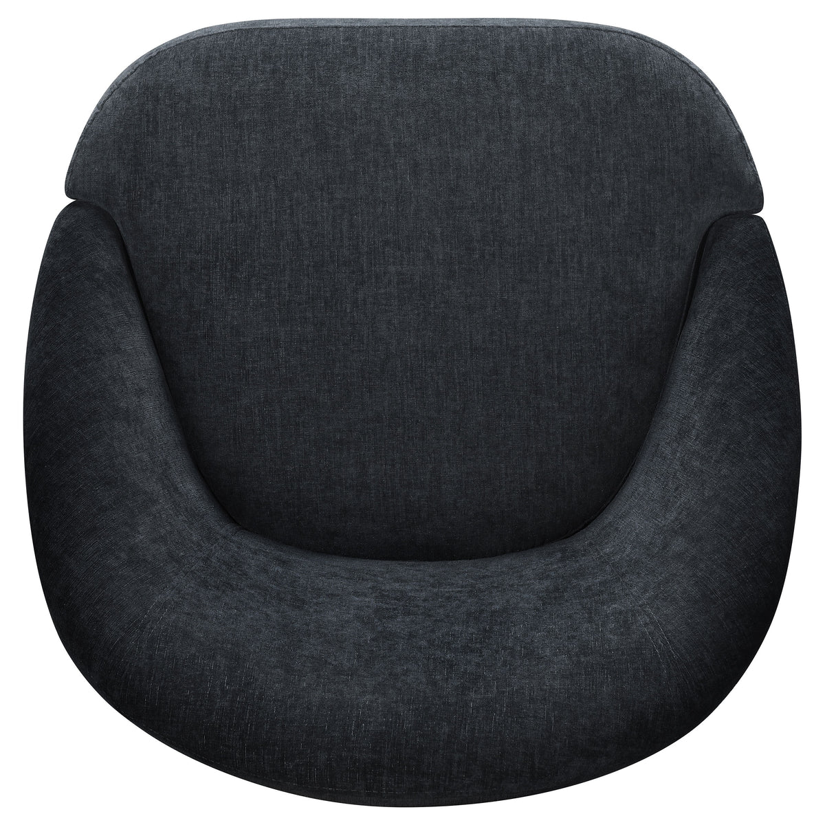 Leon Chenille Upholstered Swivel Accent Chair Black