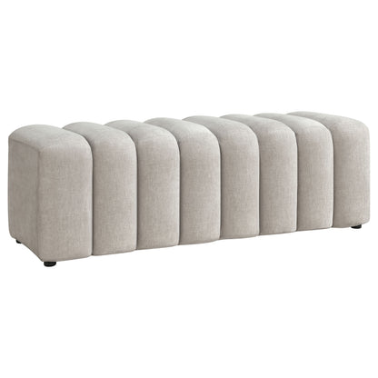 Summer Upholstered Channel Accent Bench Greige