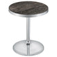 Cazen Round Faux Marble Top Pedestal Side Table Grey