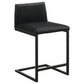 Vardon Genuine Leather Counter Height Chair Black (Set of 2)