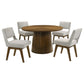 Galindo 5-piece 52-inch Round Dining Set Light Grey and Walnut