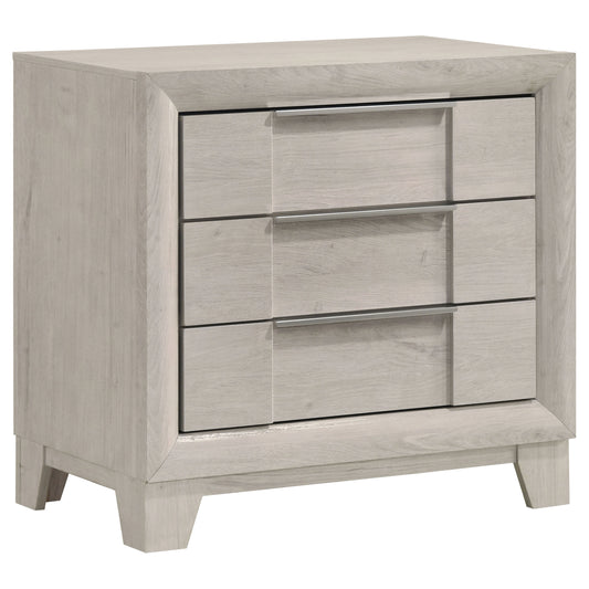 Farre 3-drawer Nightstand Bedside Table Washed Grey