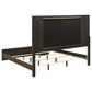 Etienne Eastern King Velvet Upholstered Panel Bed Walnut