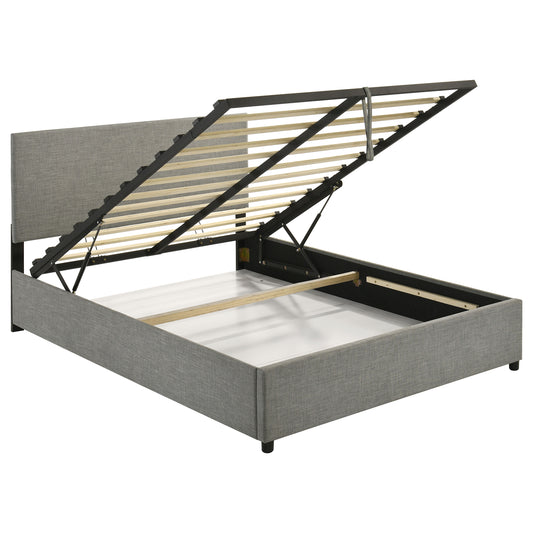 Reeves Upholstered Queen Lift-Top Storage Platform Bed Grey