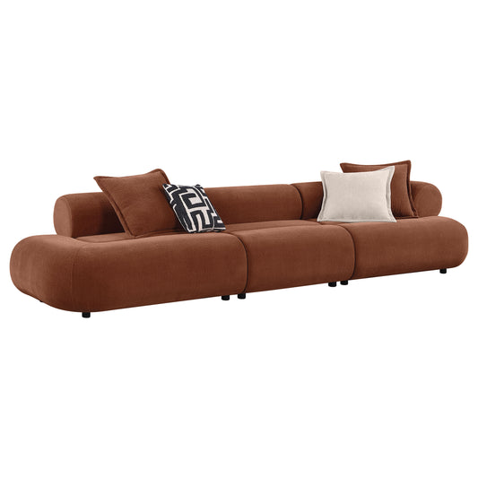 Byrne 143-inch Chenille Modular Bumper Sectional Sofa Rust