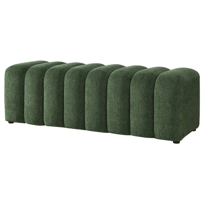 Summer Upholstered Channel Accent Bench Green