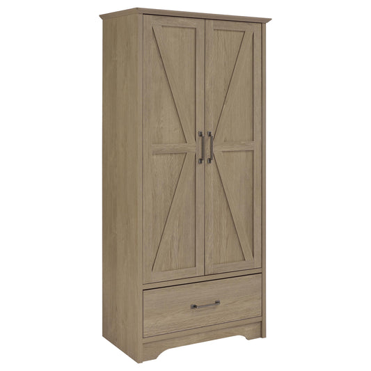Arvida 2-door Bedroom Wardrobe Storage Cabinet Armoire Latte