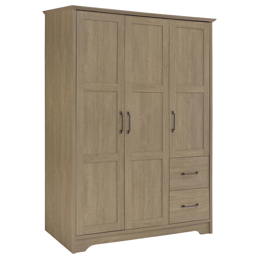 Canova 3-door Bedroom Wardrobe Storage Cabinet Armoire Latte