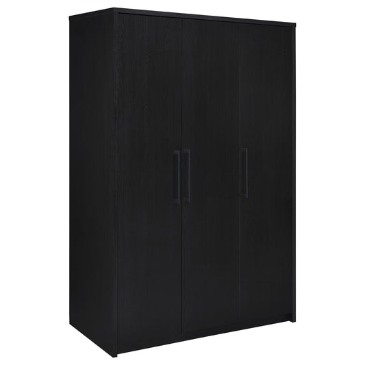 Cerda 3-door Bedroom Wardrobe Storage Cabinet Armoire Black