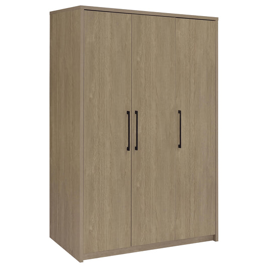 Cerda 3-door Bedroom Wardrobe Storage Cabinet Armoire Latte