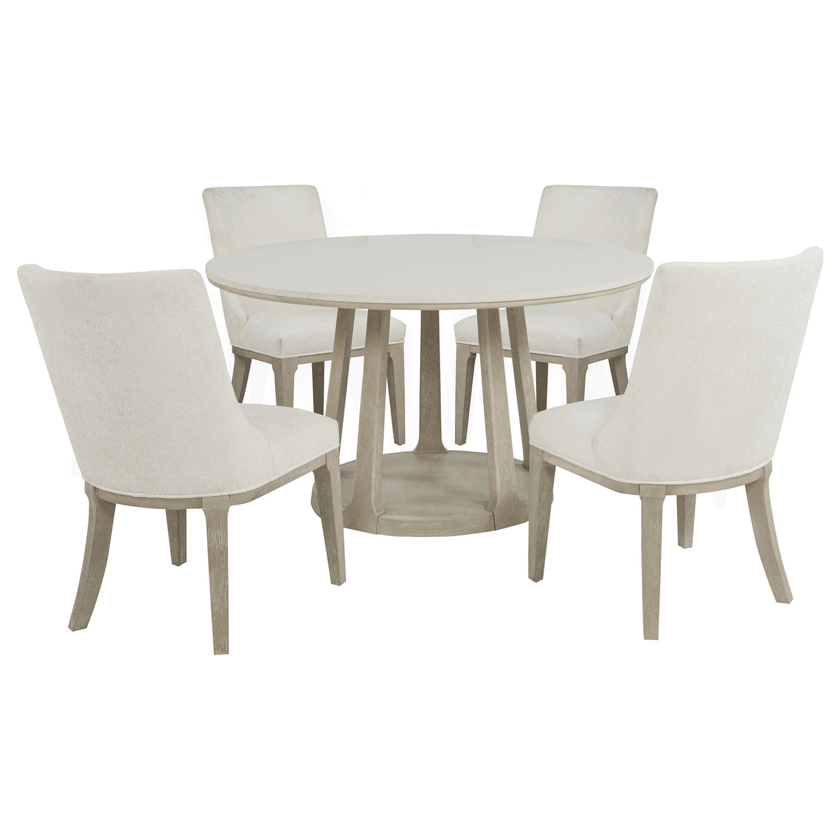 Lucaire 5-piece 54-inch Round Cultured Marble Dining Set Sandstone